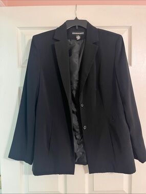 Norton McNaughton Women's Black Two-Button Tailored Blazer